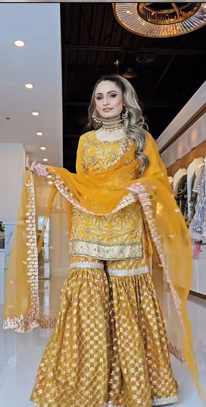 READYMADE WEDDING SHARARA SALWAR KAMEEZ INDIAN PAKISTANI BOLLYWOOD SUIT PALAZZO