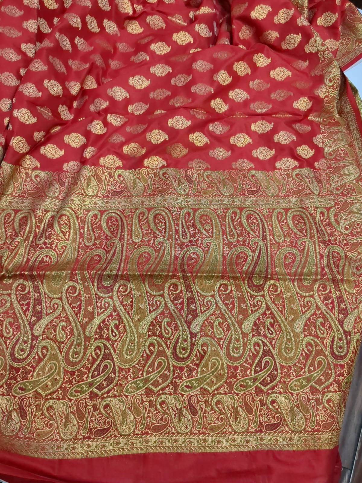 Saree Party Indian Wear Sari Designer Bollywood Wedding Ethnic Pakistani Red/Gol