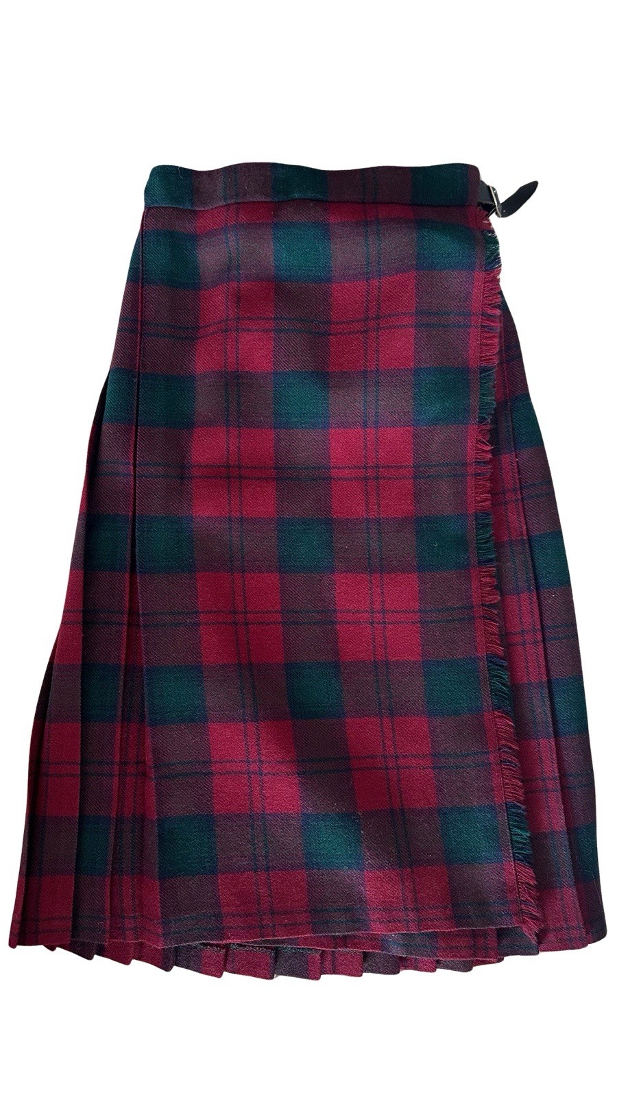 James Pringle Weavers of Turpinness Pure New Wool Tartan Kilt Size 12 Red