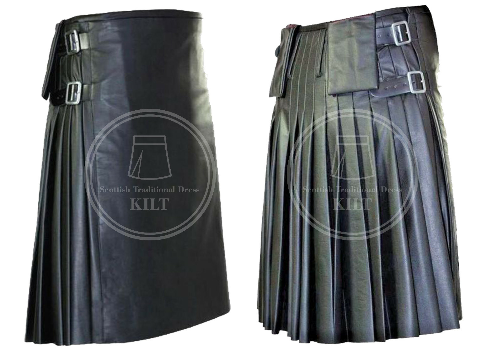 Men Genuine Cow Leather Kilt, Black Utility Larp Kilt, Gladiator Kilt LGBTQ Kilt