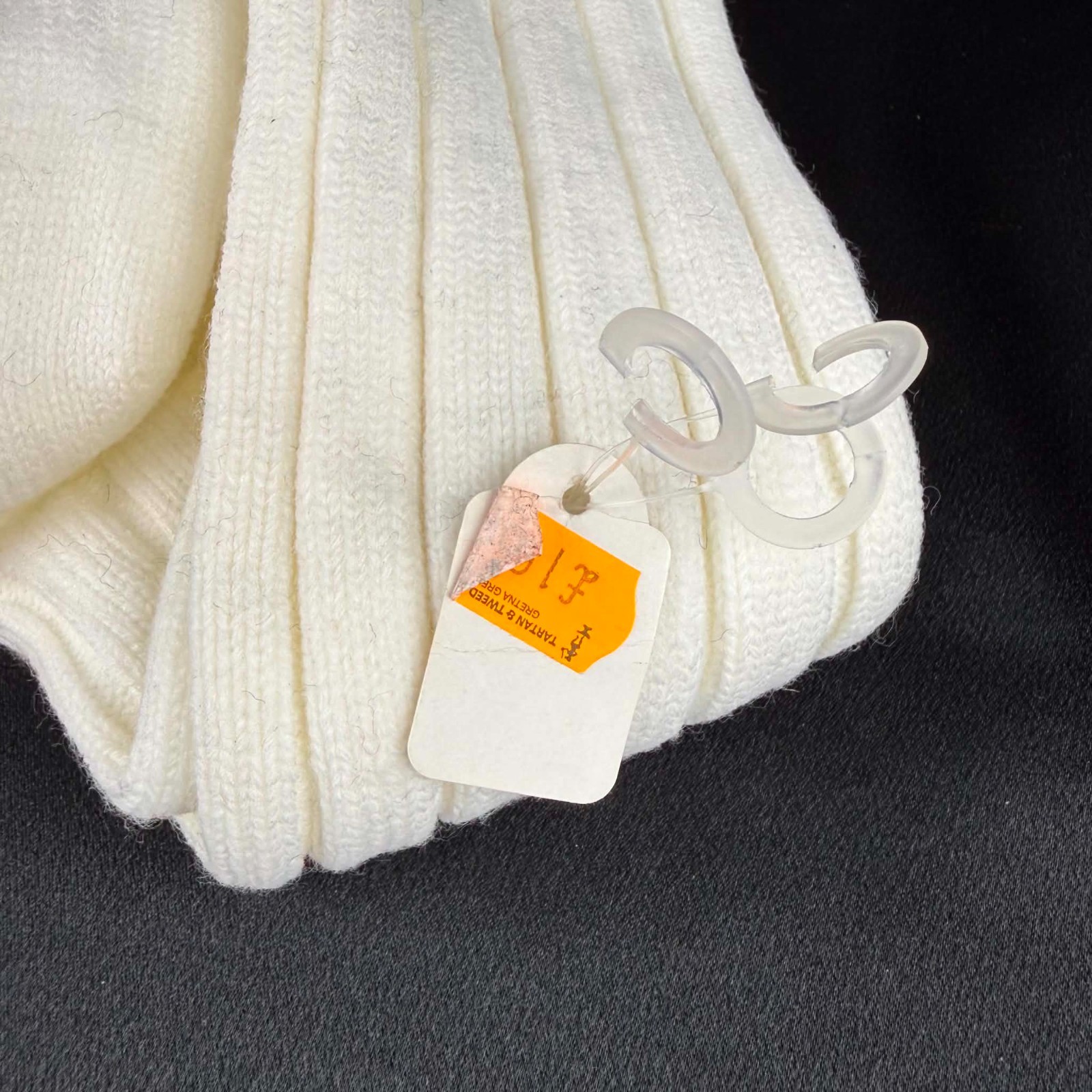 New Scottish Piper Kilt Hose Socks – Ecru Off-White Popcorn Top – Pipers Cove