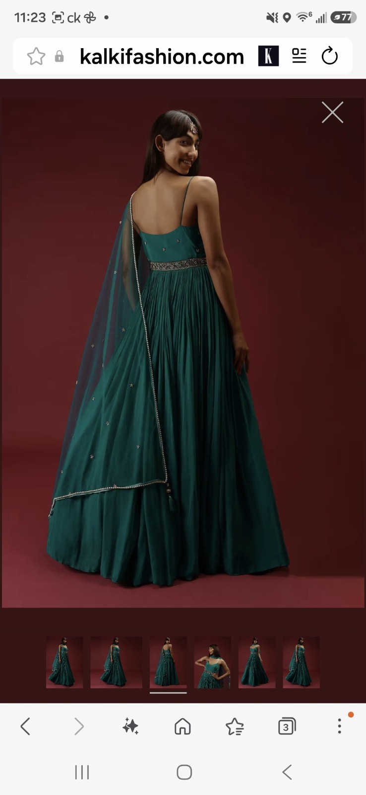Kalki Teal Anarkali Gown Indian Formal Dress Salwar Kameez Size 16 American
