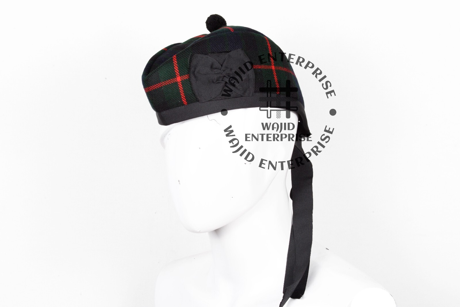 Scottish GLENGARRY Cap Gunn tartan Military Bonnet Glengarry Hat / Kilt Cap
