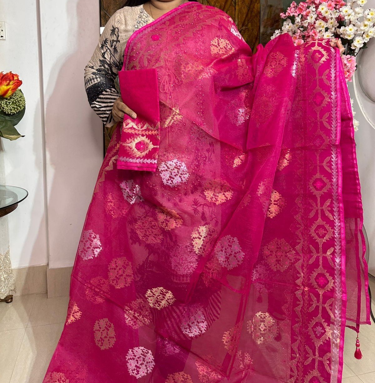 Exclusive Dhakai Handloom Jamdani Luxury Ethnic Saree Party Wear