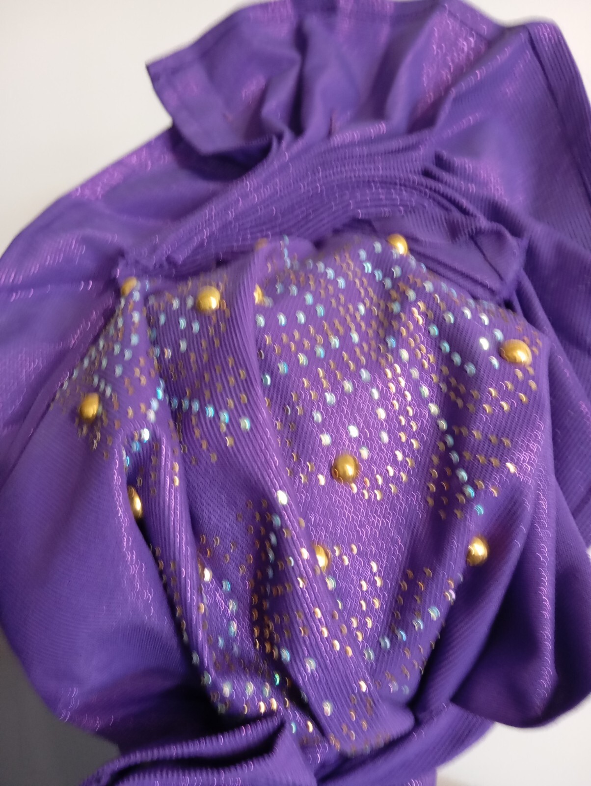 Aso-Oke African Headtie Auto Gele, Purple Empress headwear