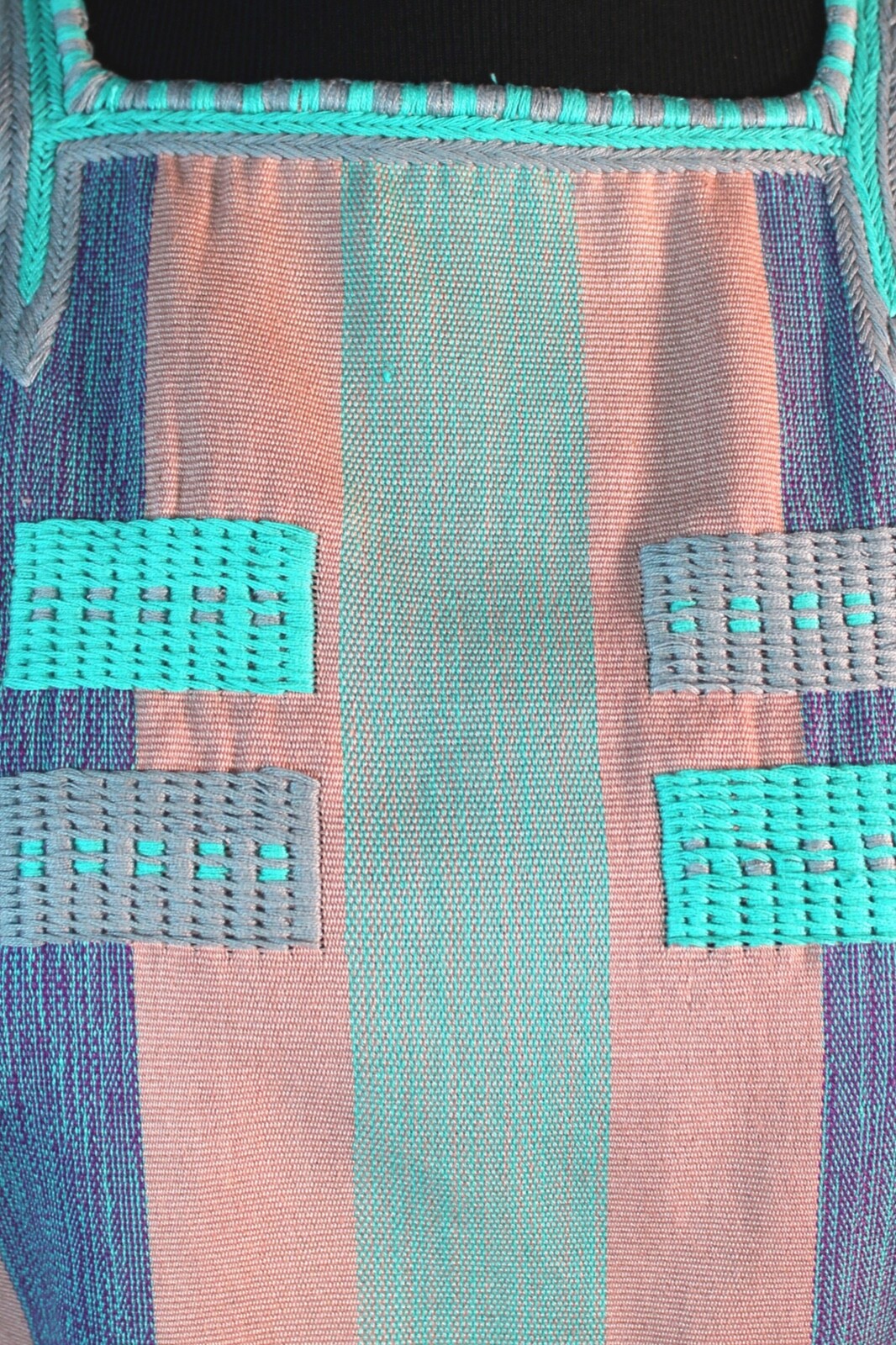 Huipil Top Stripes Handwoven Backstrap Loom Oxchuc Mayan Chiapas Mexico Fiesta