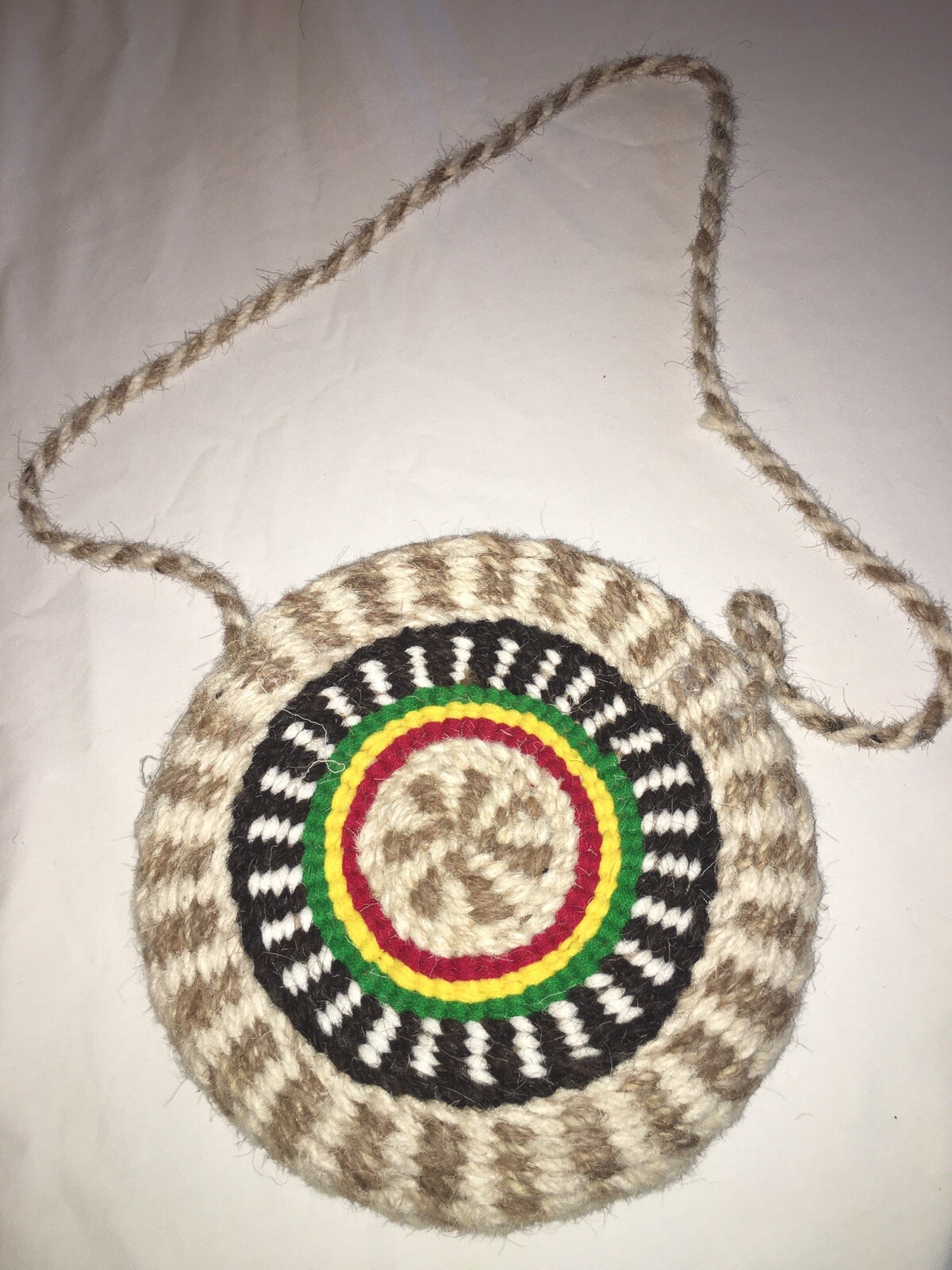 Ethiopian Northern Mountains Traditional Handmade sheep Wool Purse Bag NEW 8.5″