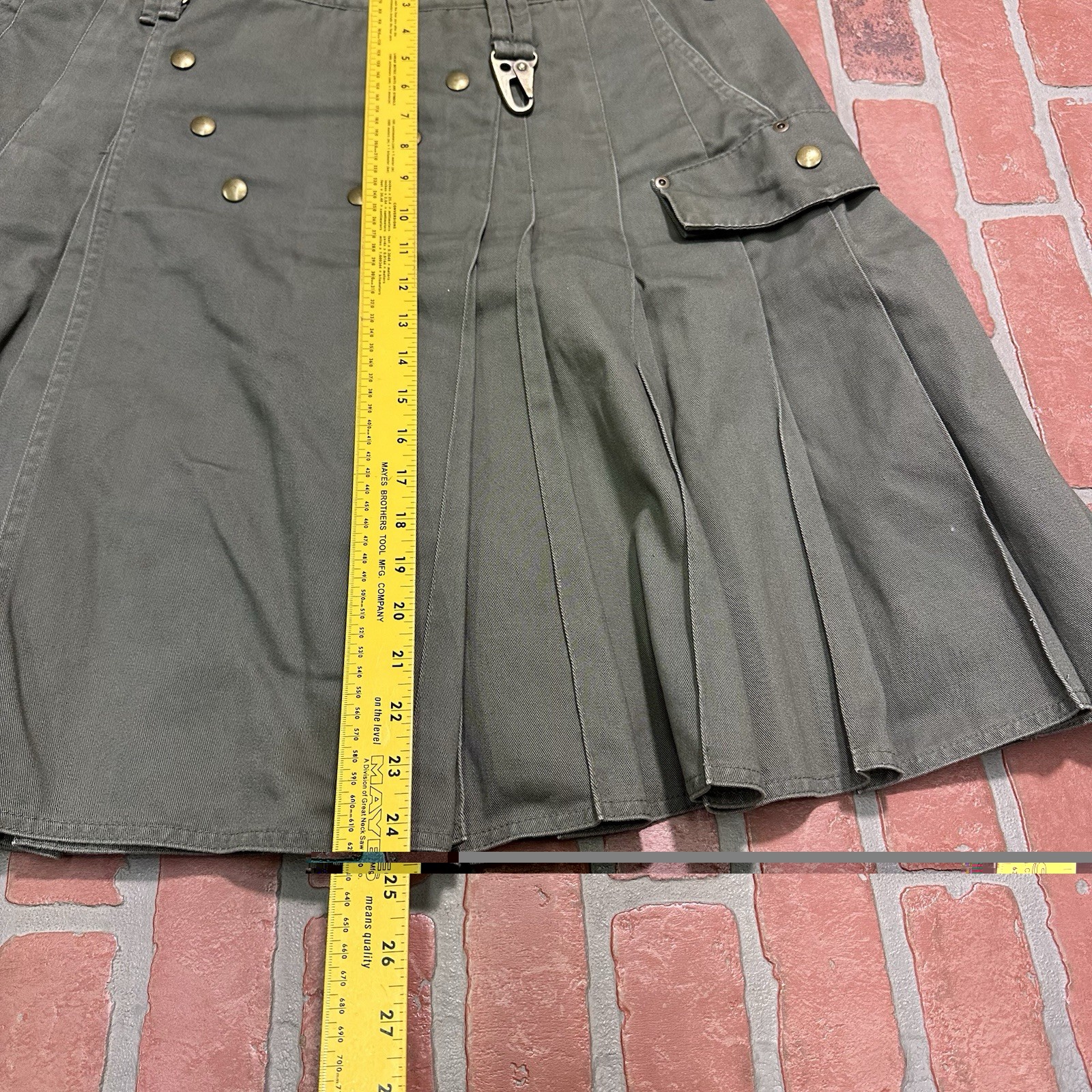 UTILIKIT OLIVE GREEN MILITARY CARGO UTILITY KILT SZ L 40 HEAVY DUTY WEIGHT (23)