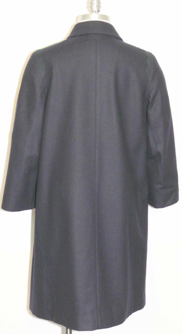 BLUE WOOL Winter Women Girl LONG Dress SHORT SLEEVE Trench Walk Jacket COAT 10 M