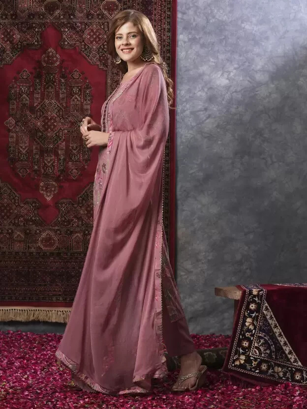 Women Cotton Rayon Kurta Pant Dupatta Set Indian Designer Ethnic Kurti Set Dress