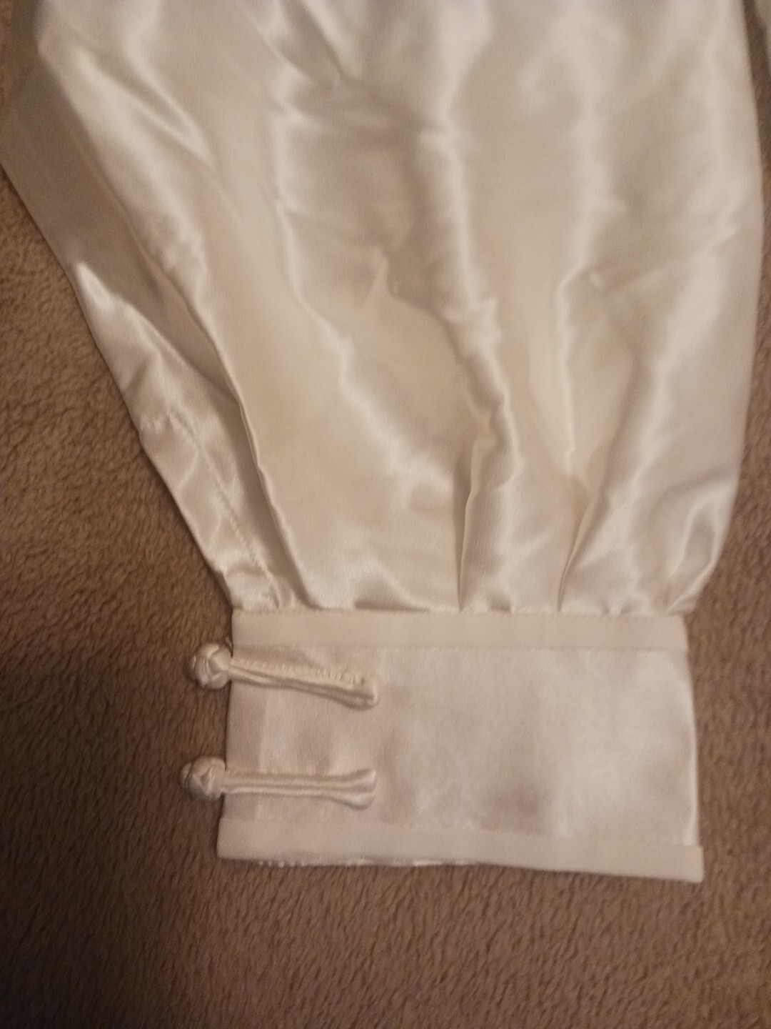 ASIAN WHITE SILK PAJAMA SET-SIZE LARGE