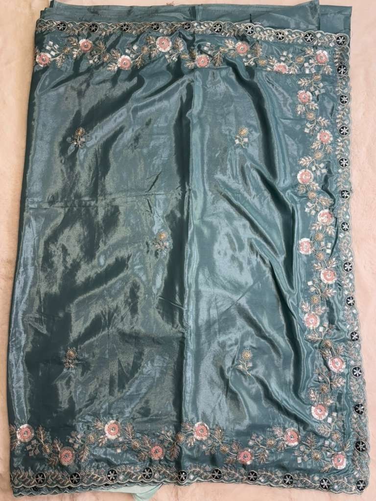 Pure tissue silk embroidery Saree