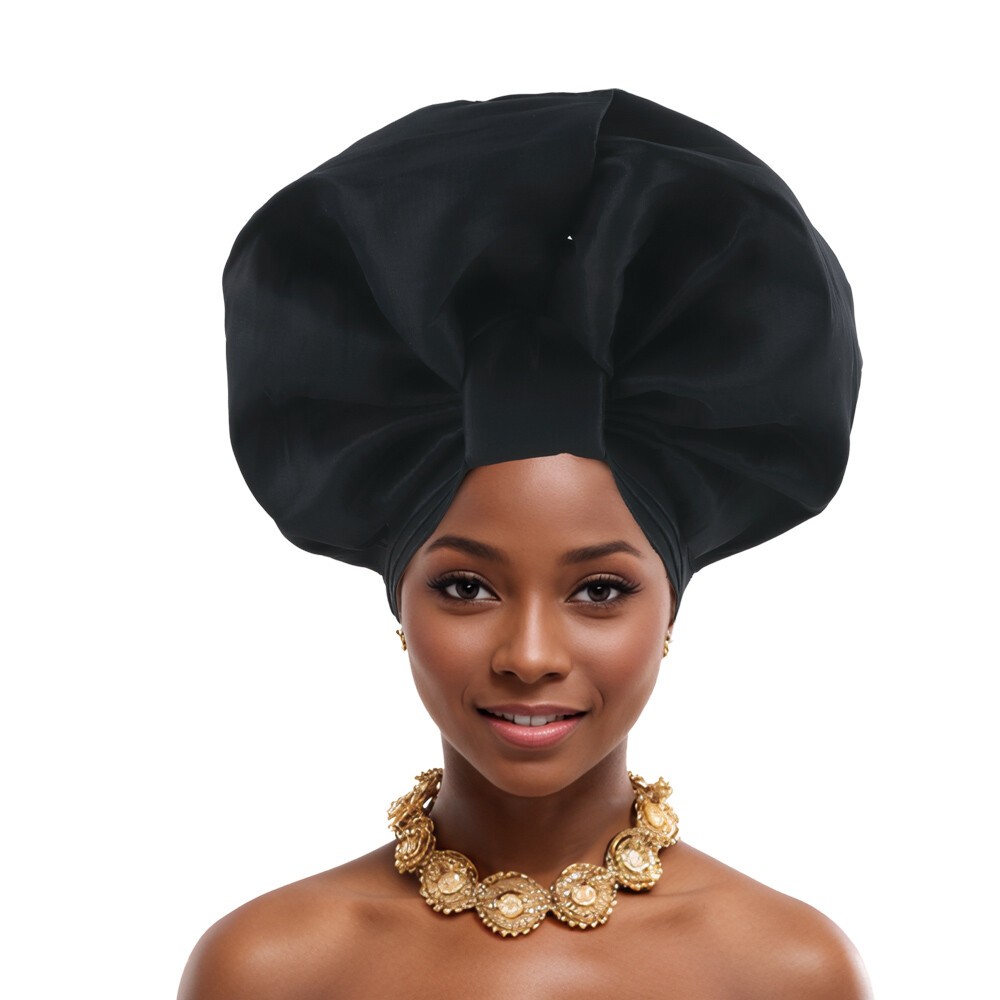 African Women Hijab Headtie Nigerian Auto Gele Wedding Party Hat Turban Aso Oke