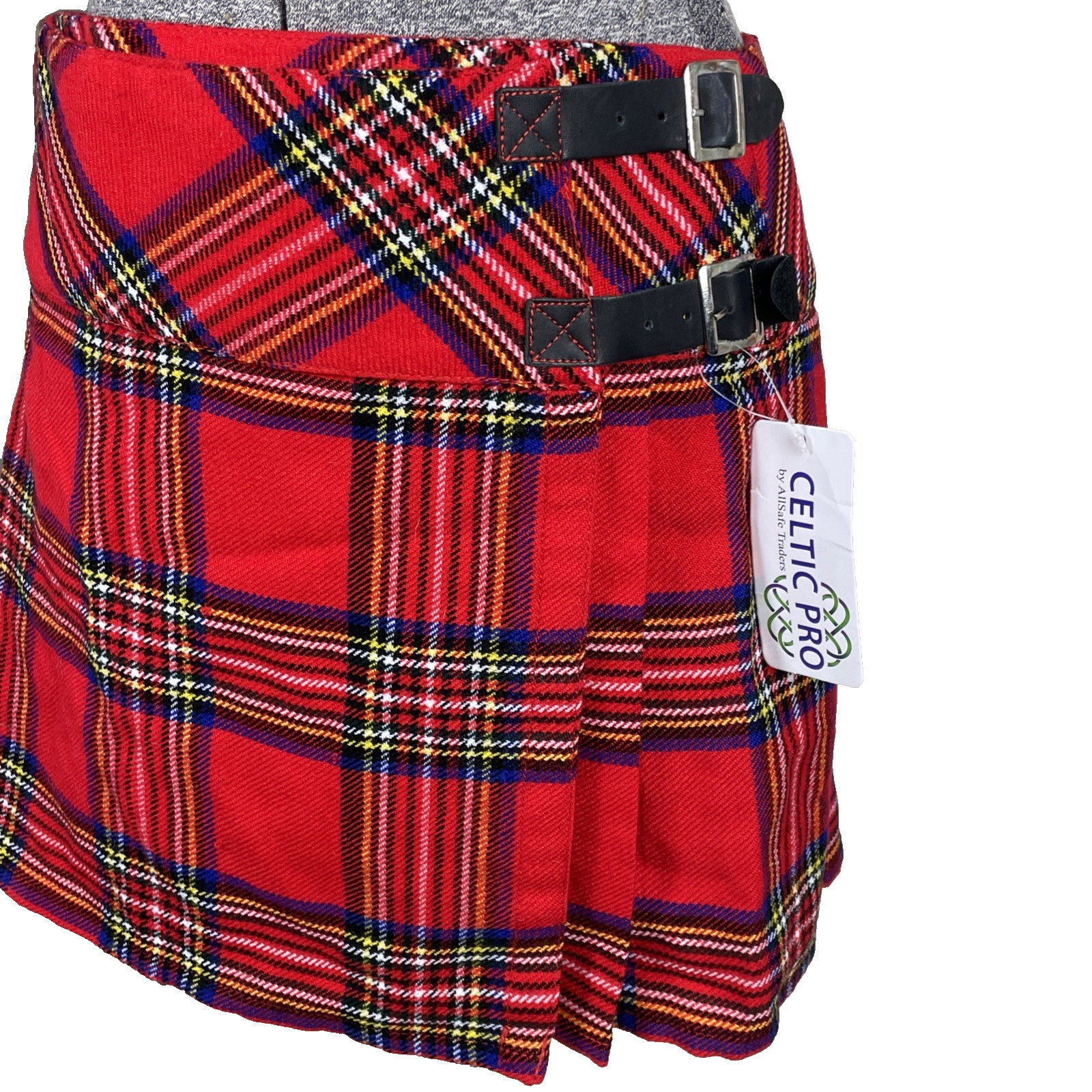 NWT Celtic Pro Womens Short Kilt Size 36 Royal Stewart Tartan Red Adjust Waist