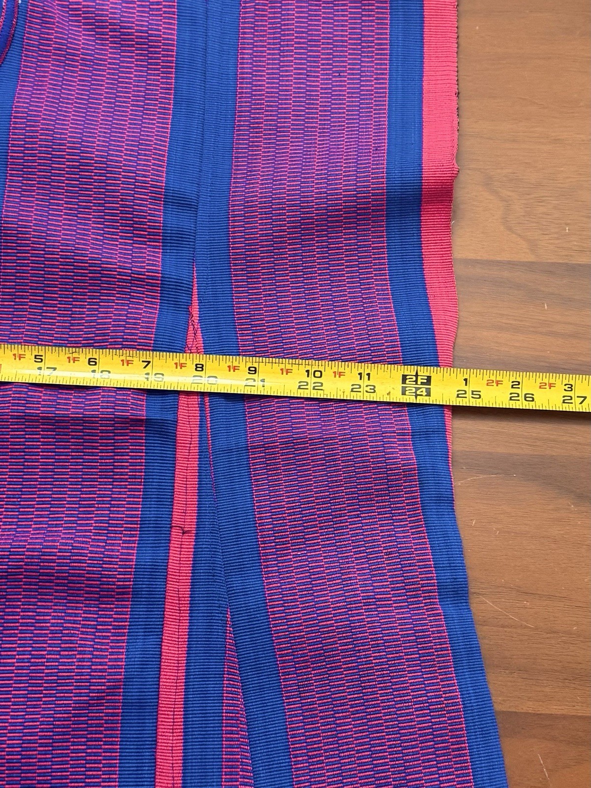 Vintage Dashiki Tunic. Heavy Handwoven Purple Pink Blue Blouse Textile 24×26