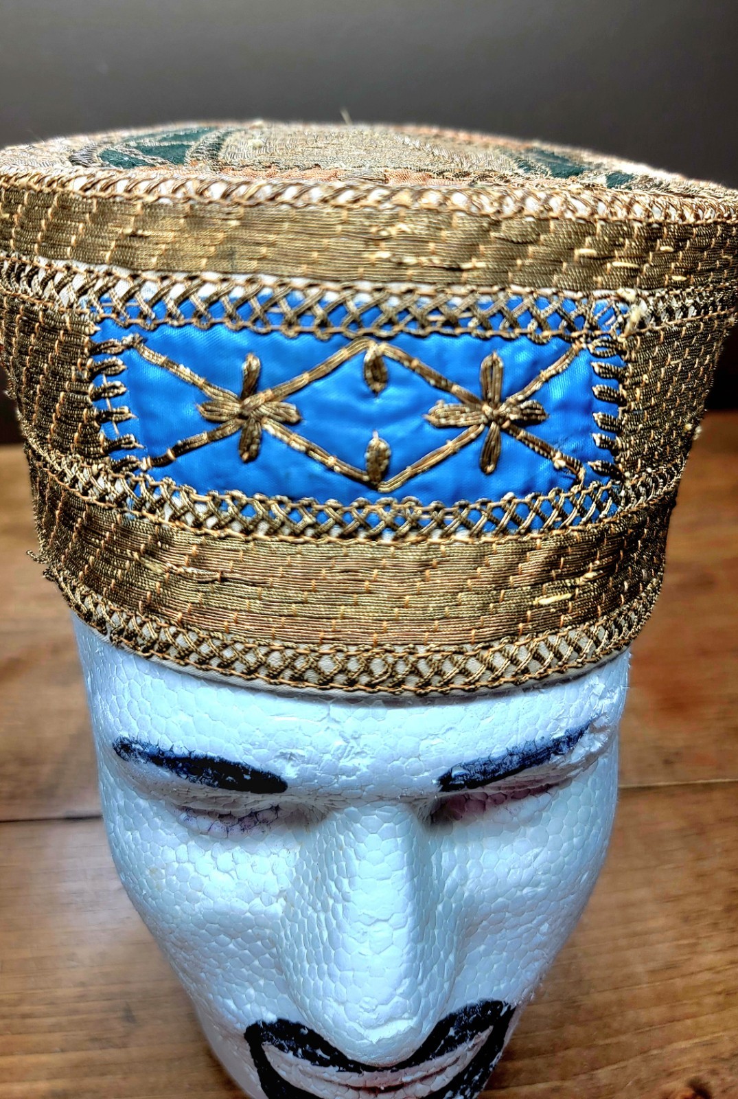 Vintage Kufi Islamic Skull Cap Prayer Embroidered Gorgeous Hand Stitched African