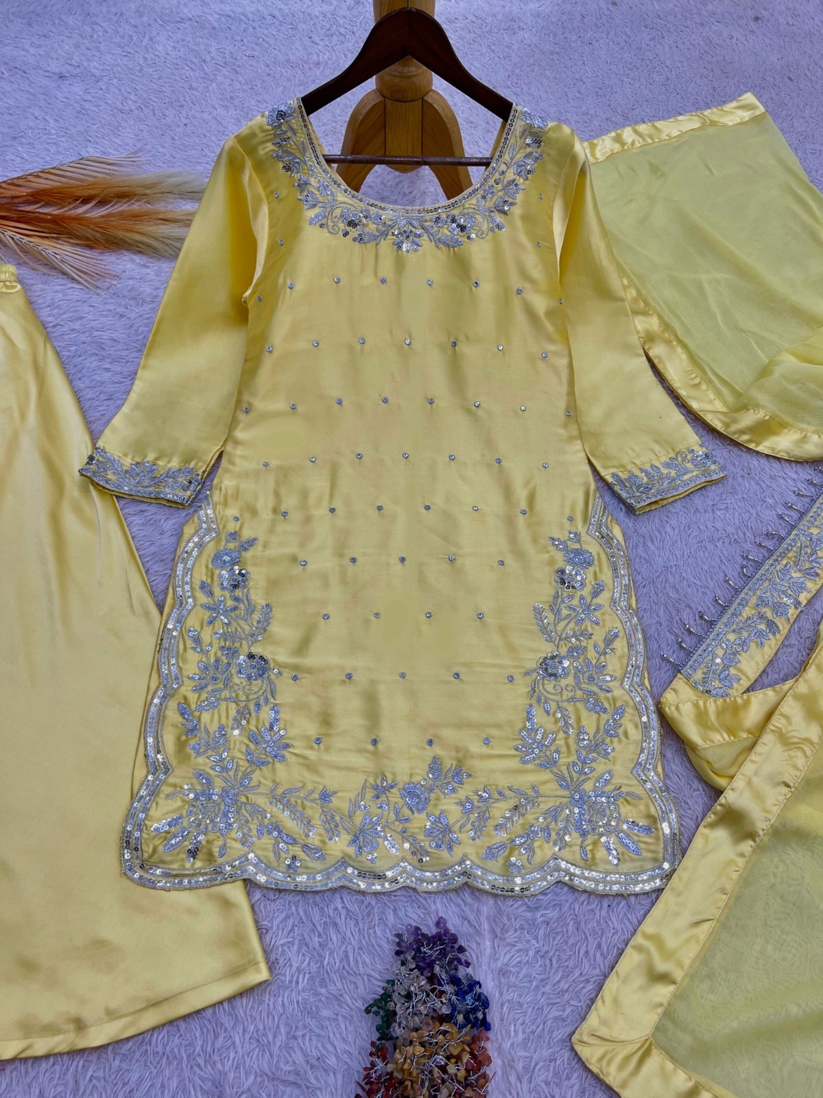 Salwar Kameez Pakistani Indian Wedding Party Wear Dress Bollywood Palazzo Suit L