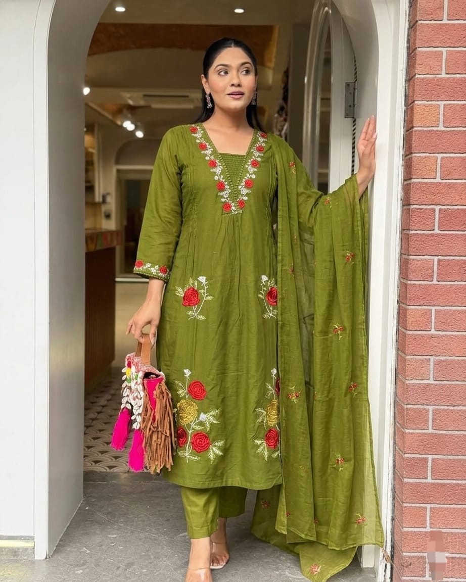 Pakistani Wedding Partywear Salwar Suit for Women, 3Pc Combo Set, Kurta Pant Set