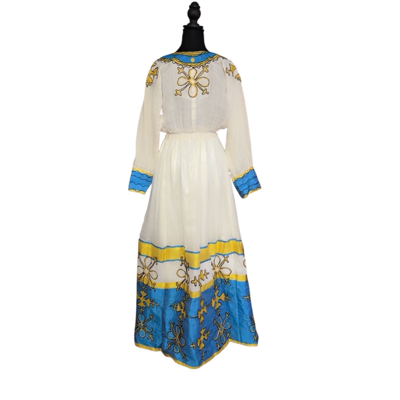 Ethiopian Eritrean Handmade Habesha Dress One Size Fits All 100% Cotton New NWT