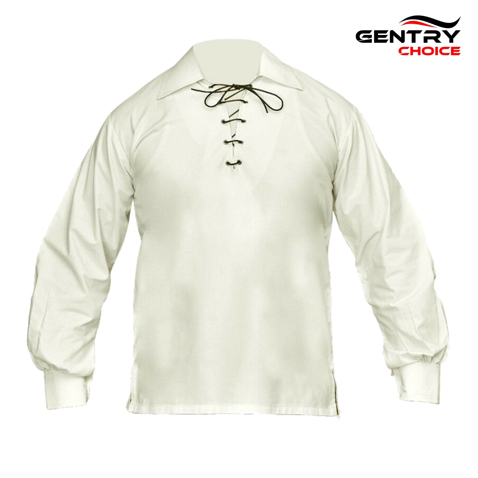 Scottish Jacobite Ghillie Shirt Cream Traditional Highlanders Shirt Kilt Wear