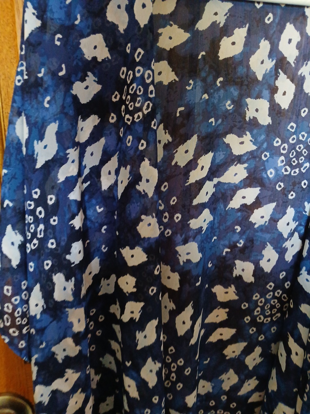 Lane Bryant Sheer Kimono Navy Royal Blue Print Nwot One Size NWOT