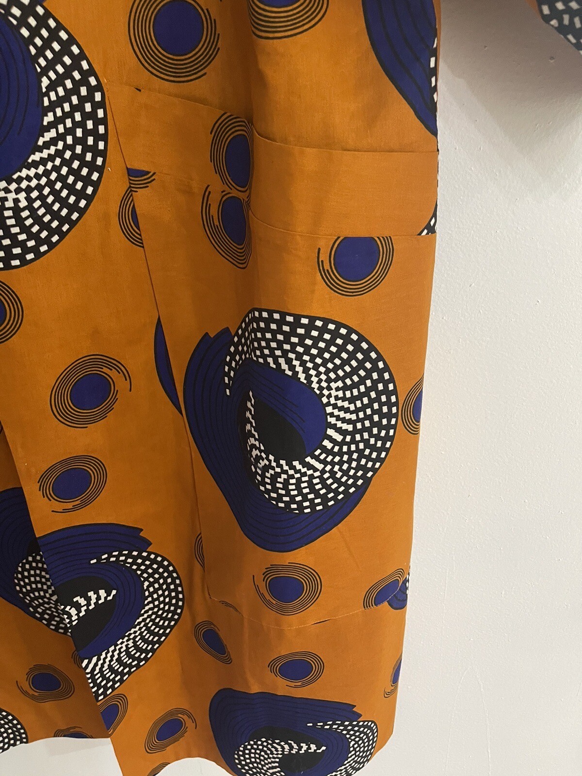 African Inspired Ghana Nigeria Ethnic Rust Orange Blue Jacket Size Large XL
