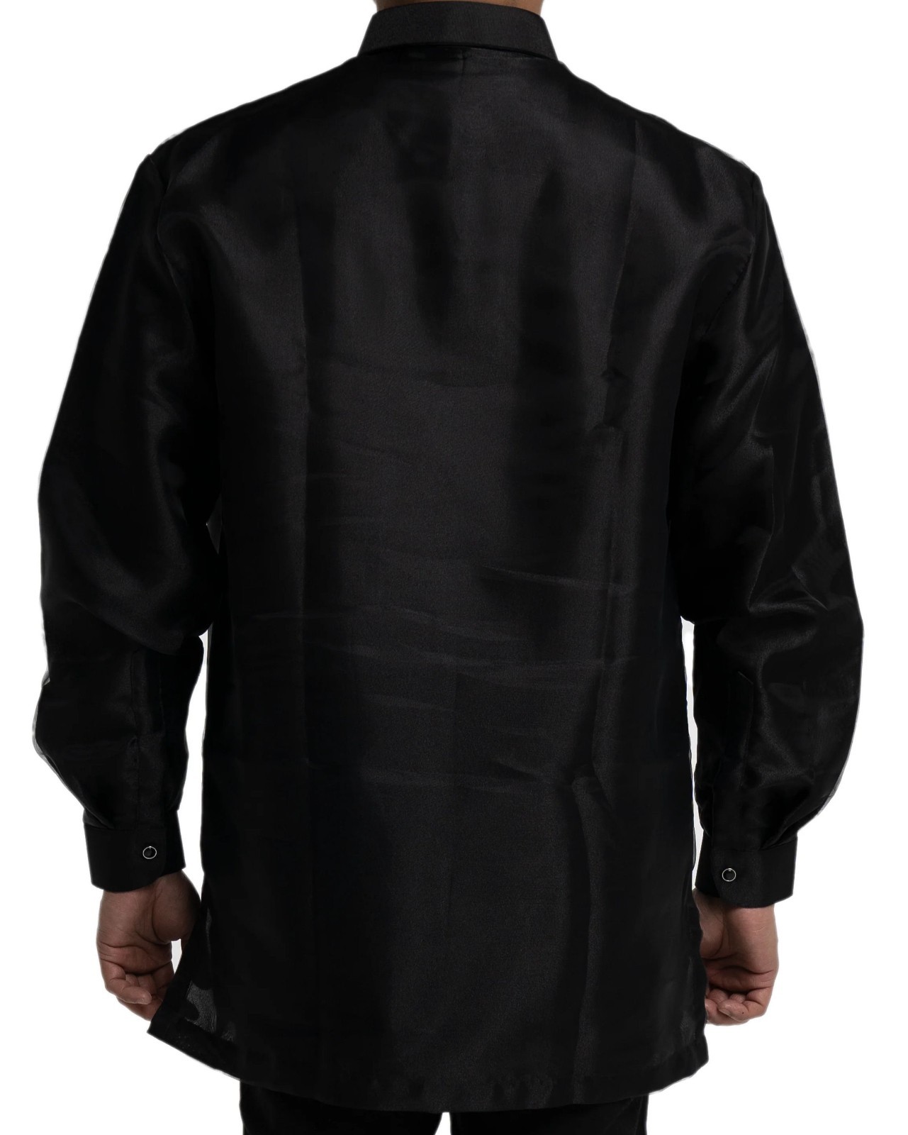 Barong World Men’s Philipine Organza Classic Tagalog – Antonio – JS9 – Black – L