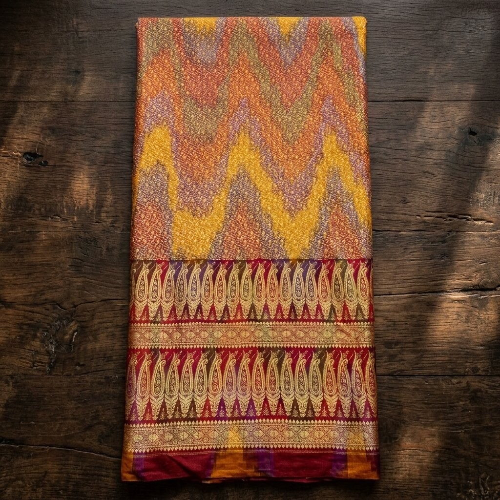 Sanskriti Vintage Multicolor Blend Silk Saree Rangkat Banarasi Brocade Zari Sari