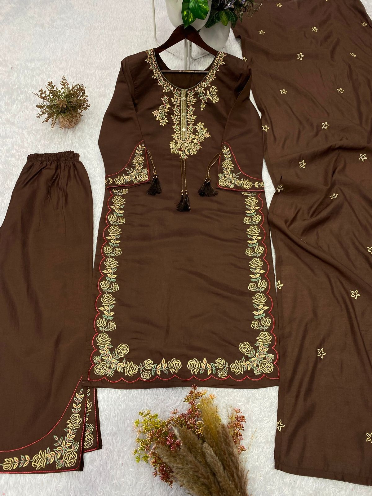 Designer Indian Pakistani top plazzo Bollywood Dress Party Wear Suit wedding