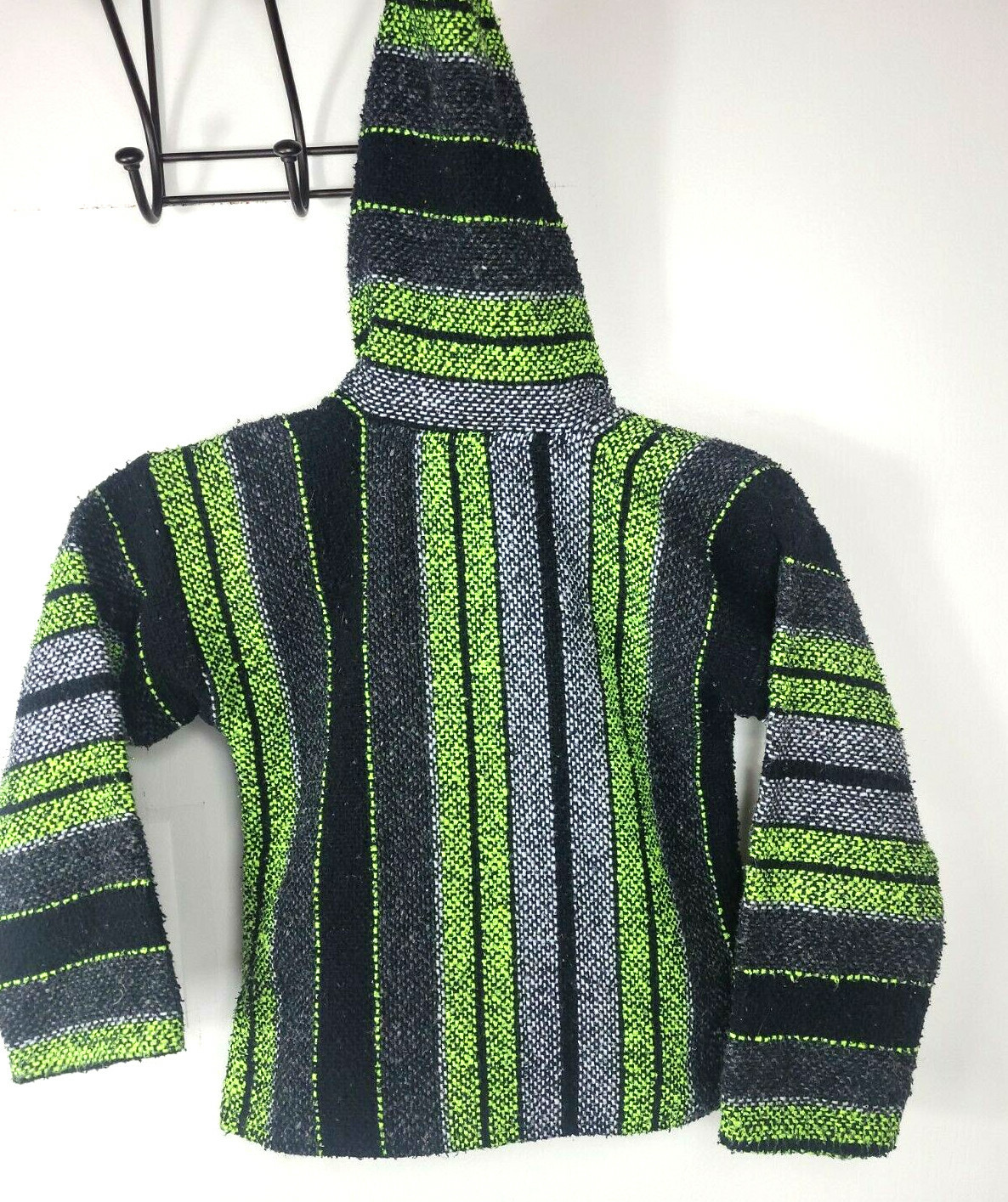 Artesanias Mickey Poncho Mexican Blanket / Hoodie ~ Youth Size 4 ~ Black yellow