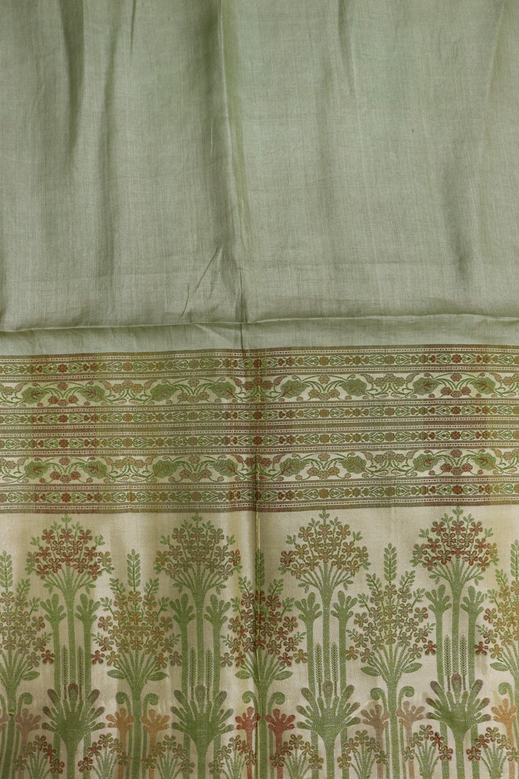 Vintage Tussar Silk Saree, Upcycled Printed Tussah Silk DIY Fabric TS1127