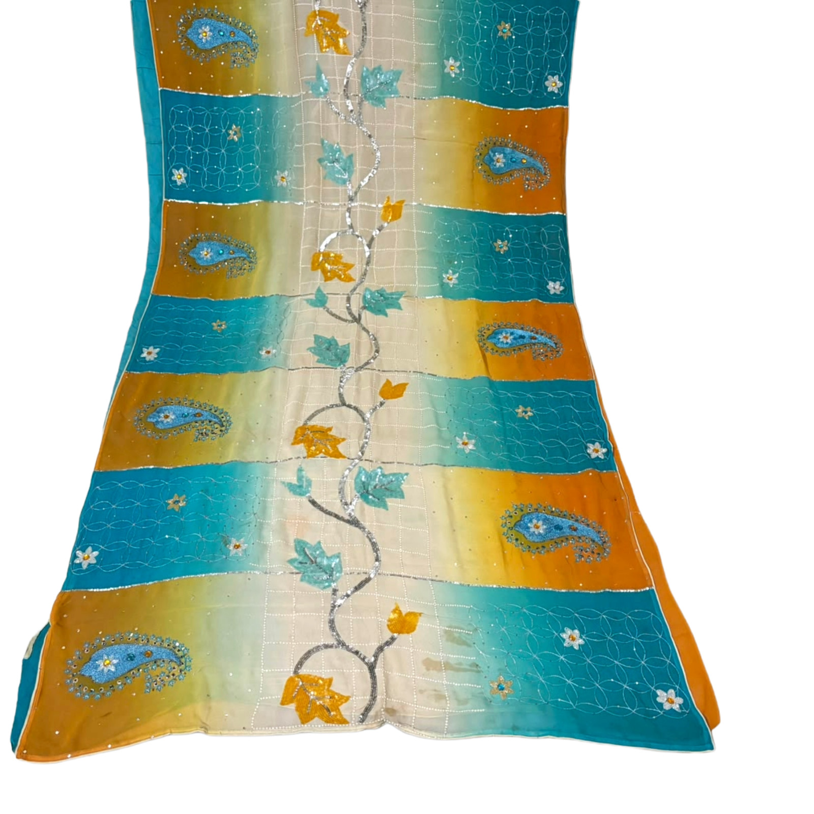 Indian Traditional Saree Women Wrap Dress Georgette Drape Embroidered Sari 5YD