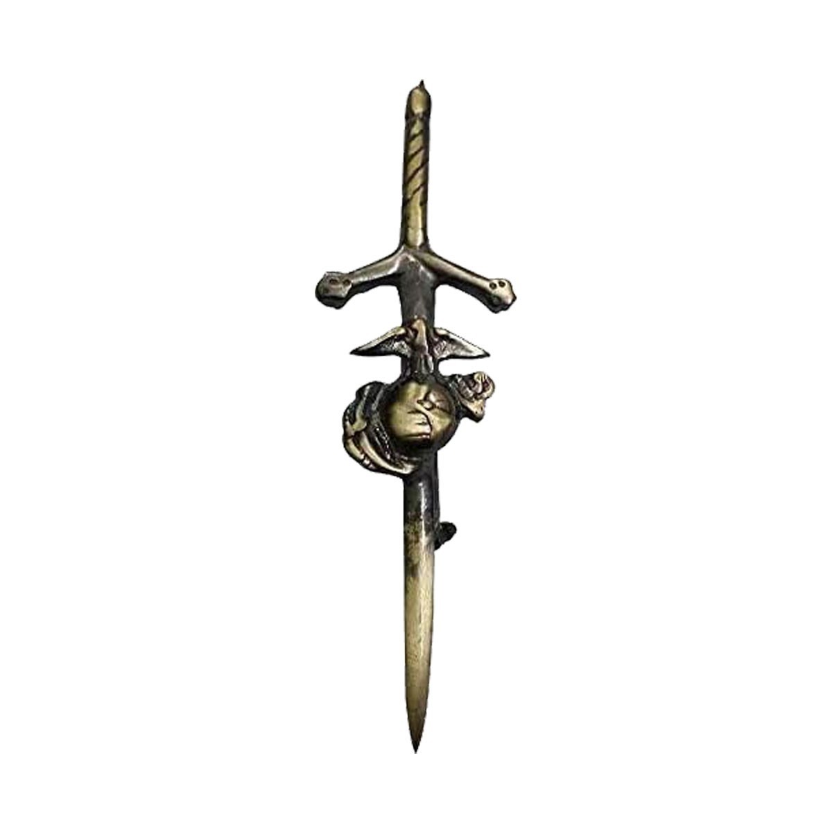US Marine Kilt Pin & Brooch Badge Set Fly Plaid High Quality Antique Finish