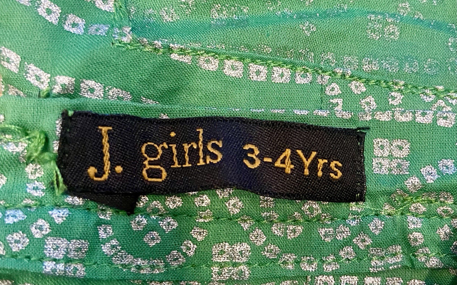 J. Girls Green Shalwar Kamez 3 Pc Set Girls Size 3-4 Pants Duppata