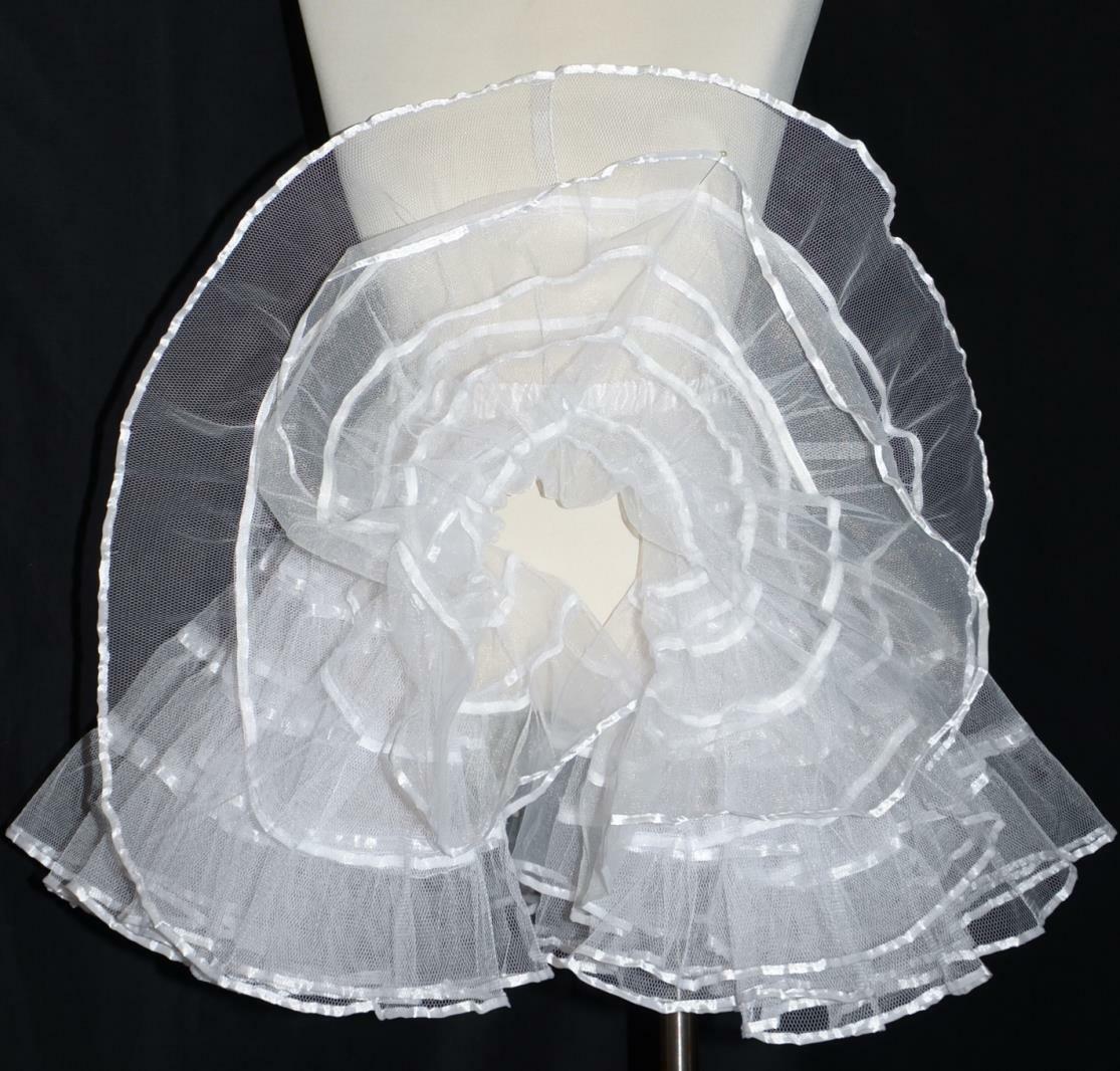 XS S M White Short PETTICOAT HALF SLIP Dirndl German Oktoberfest Swing Dress