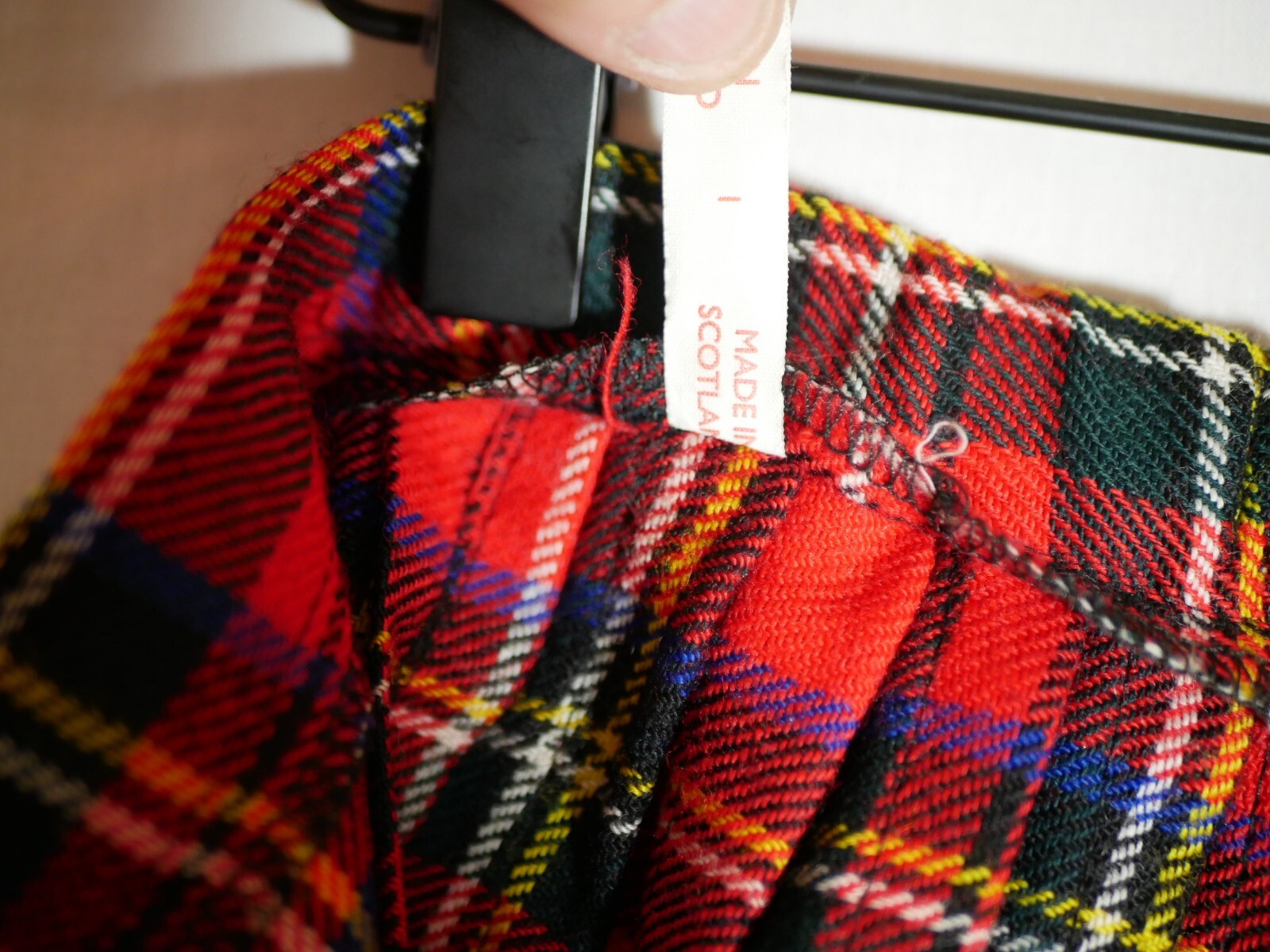 Edinburgh Woollen Mill UK Pleated Kilt Skirt Pure New Wool Red Plaid Sz Age 12