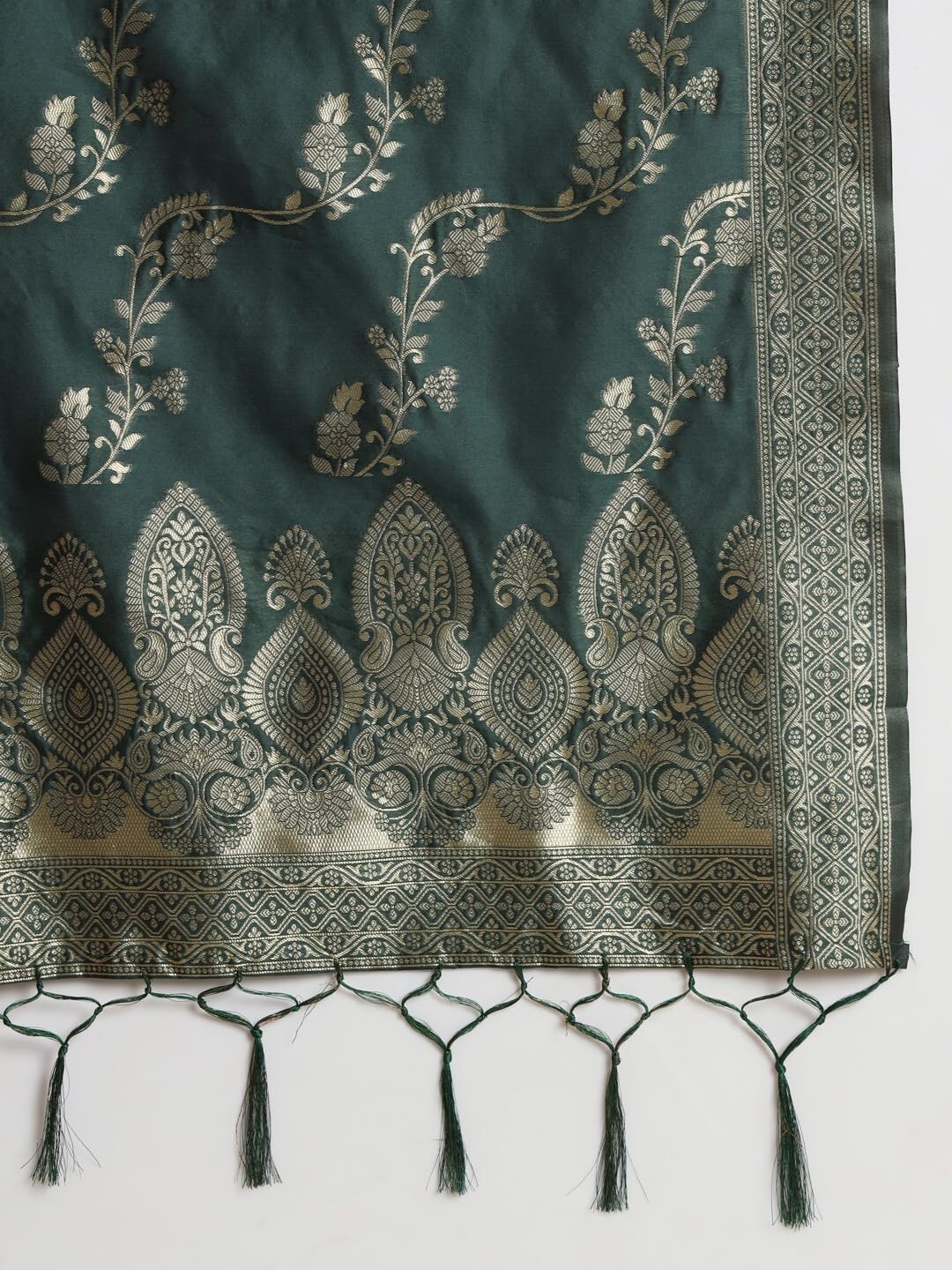 Women’s Cotton Silk Jacquard Kurta Pant Set with Banarasi Silk Dupatta