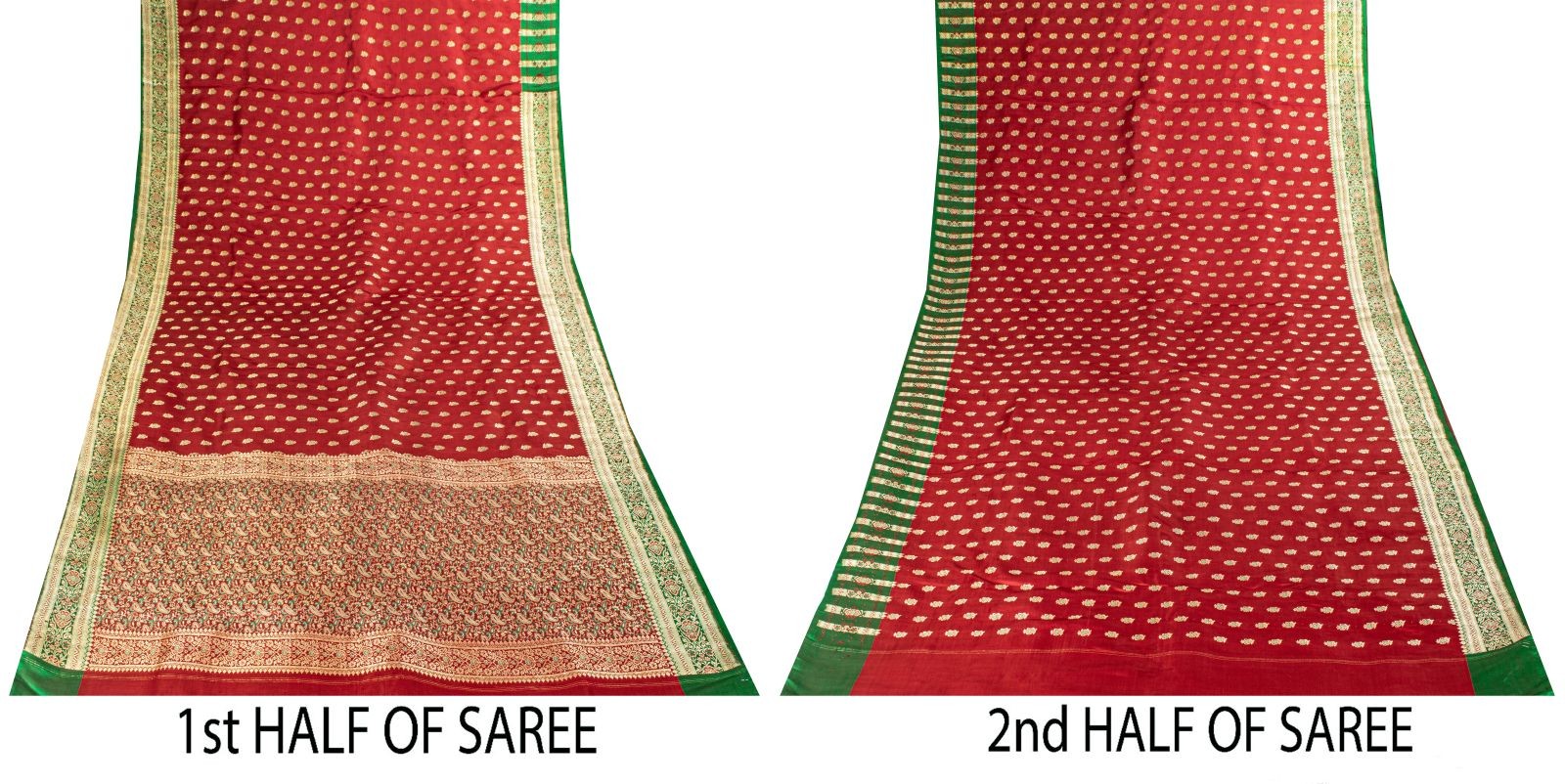 Sanskriti Vintage Red Pure Satin Saree Banarasi Brocade Zari Hand-Woven 5+Ydsari