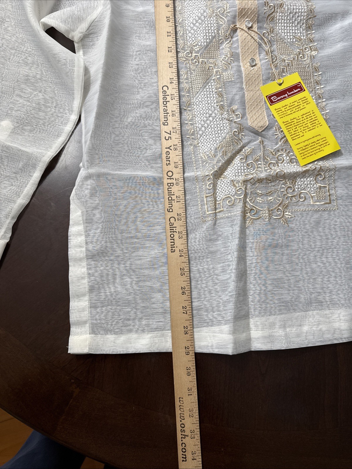 Filipino Barong Tagalog Large With Lining Barong Lumban