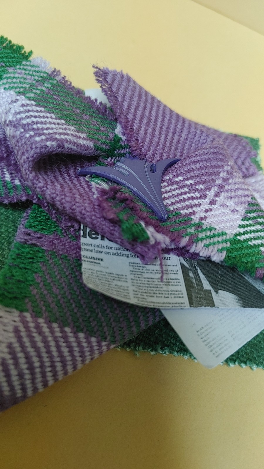 WeeBox Tartan Corsage Prickly Thistle Handmade Highlands Scotland Purple Green