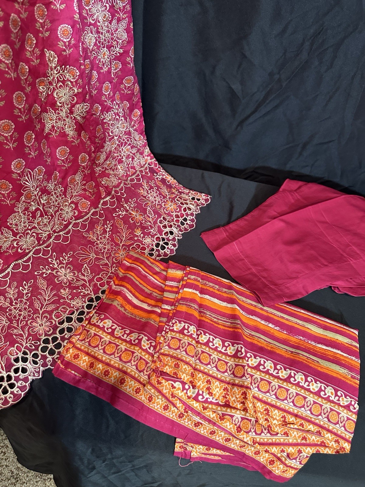 Beautiful Emb Cut Work Lawn / Cotton 3 Pc Suit. Bin Saeed- Medium & Large – $35