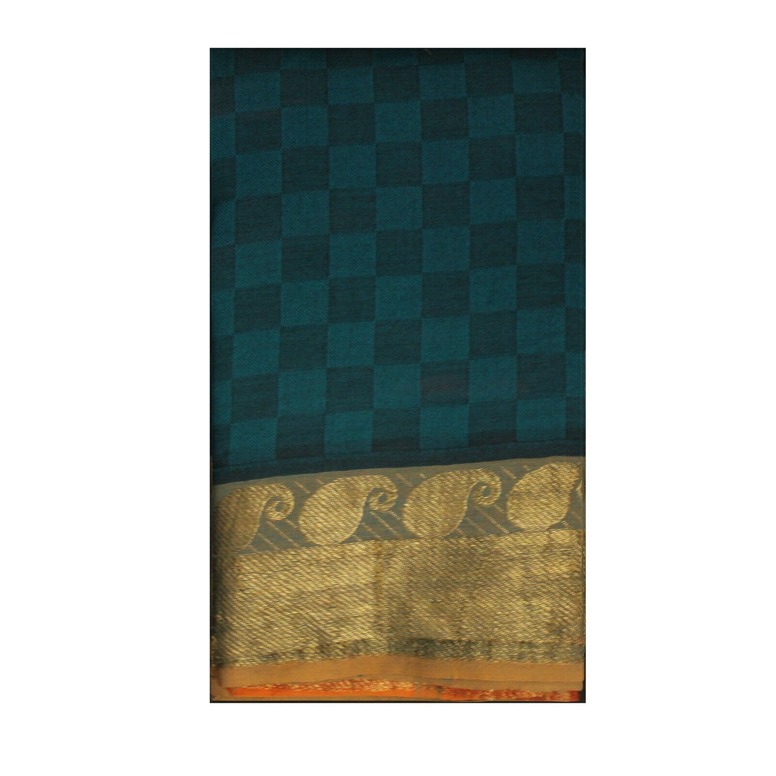 Vintage 100% Pure Cotton Sarees Zari Woven Butta Work Paisley Design Border Sari