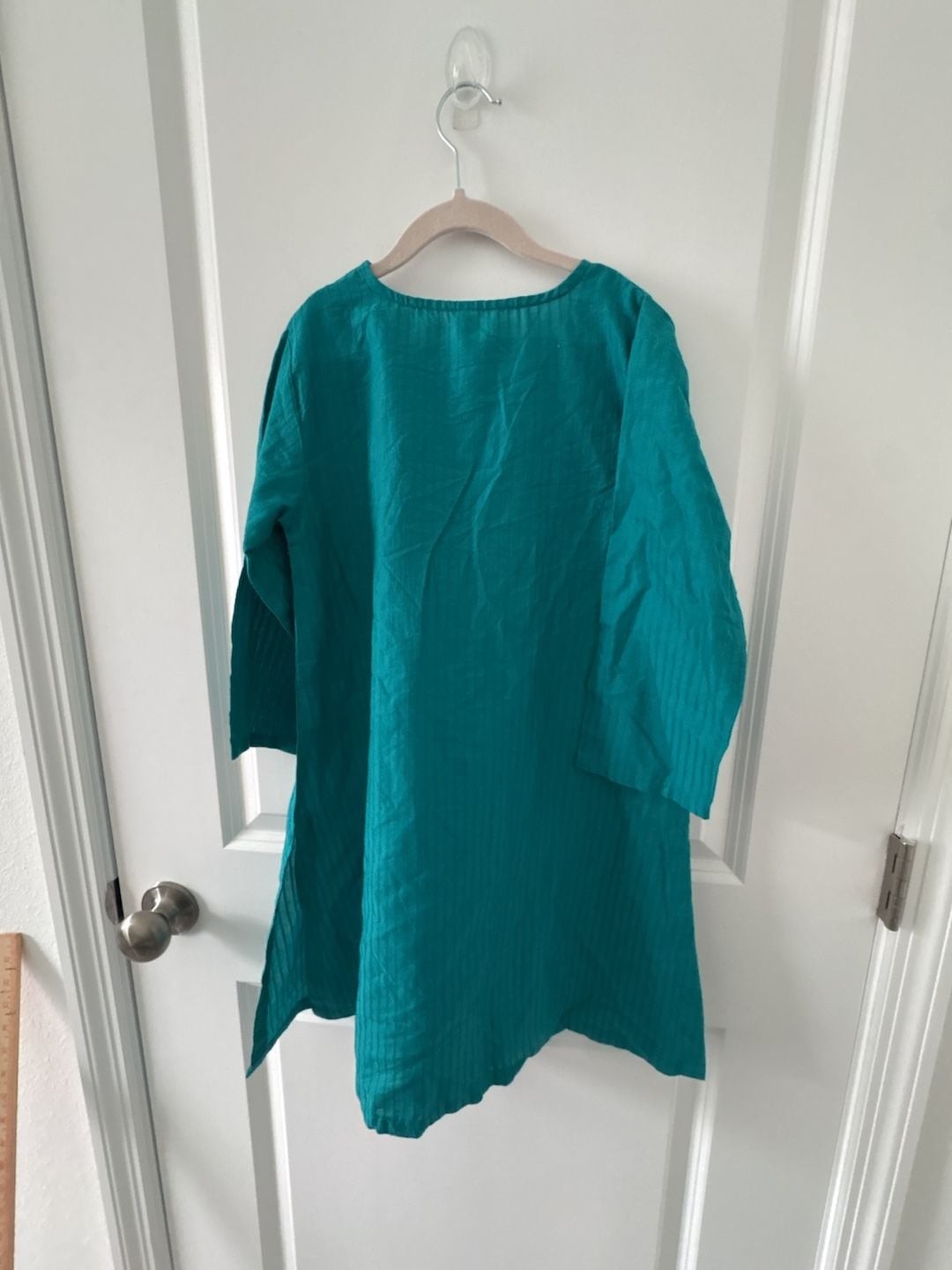 Beechtree Kids Teal Embroidered Kurta Tunic for Girls 11-12 Years