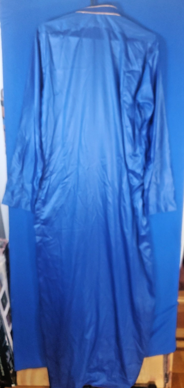 Moroccan Men Thobe Size 60 Royal Blue Gold Embroidered Kandora Kaftan Jubba Eid