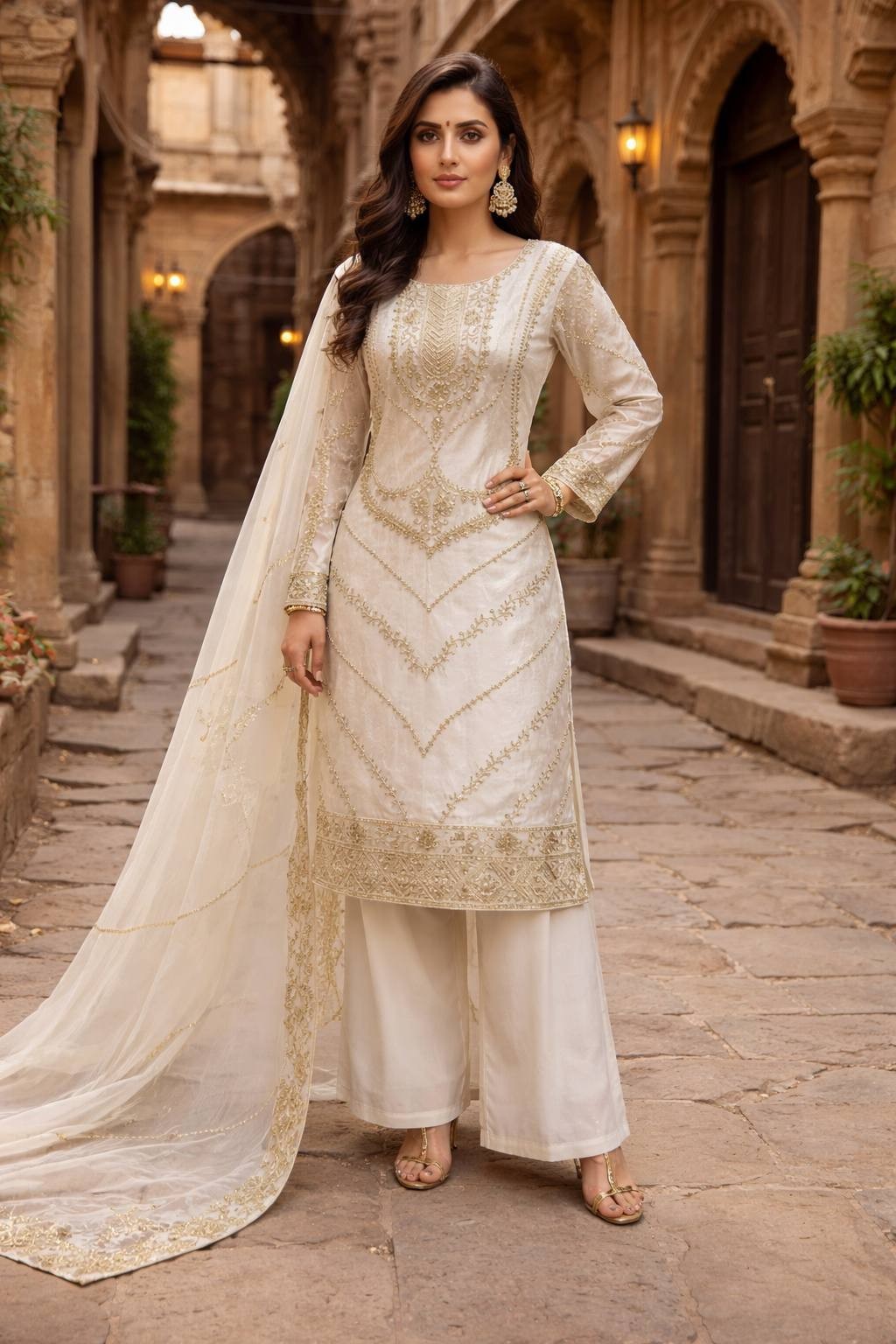 Ready to Wear Fancy Silk Bridal Women’s Salwar Suit Heavy Embroidery Party Wear