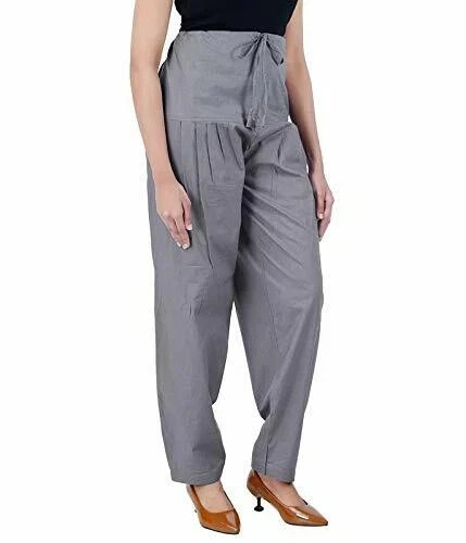 Cotton Salwar Women Bottom Women Patiala Regular Paint Fit Size Salwar Grey