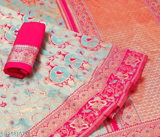 Women’s Banarasi Silk Saree with Separate Blouse piece