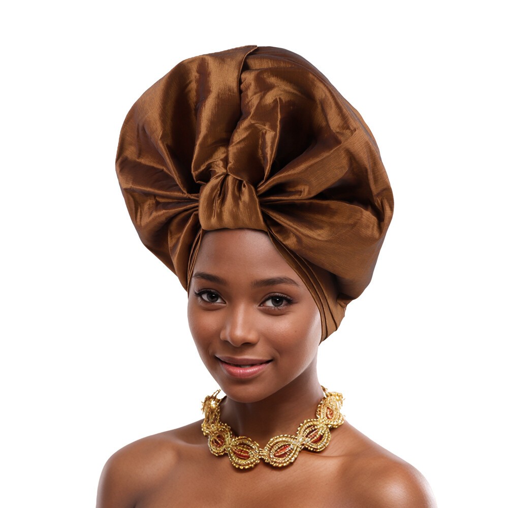 African Women Hijab Headtie Nigerian Auto Gele Wedding Party Hat Turban Aso Oke