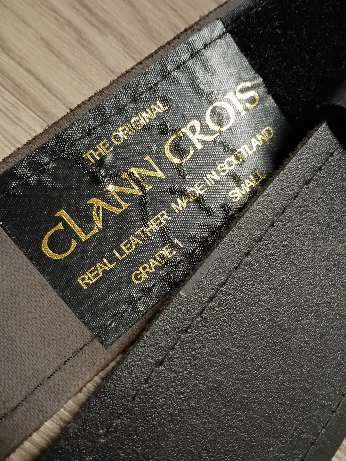 Clann Crois Heavy Black Leather Scottish Kilt Belt Never Used Small