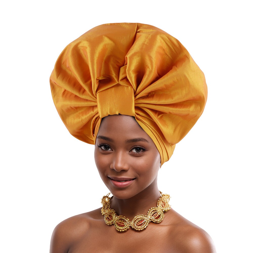 African Women Hijab Headtie Nigerian Auto Gele Wedding Party Hat Turban Aso Oke